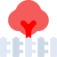 tree and white picket fence icon